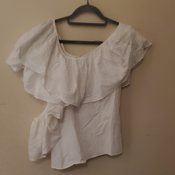 Nwt $495 Marques Almeida Elegant White Ruffled Blouse